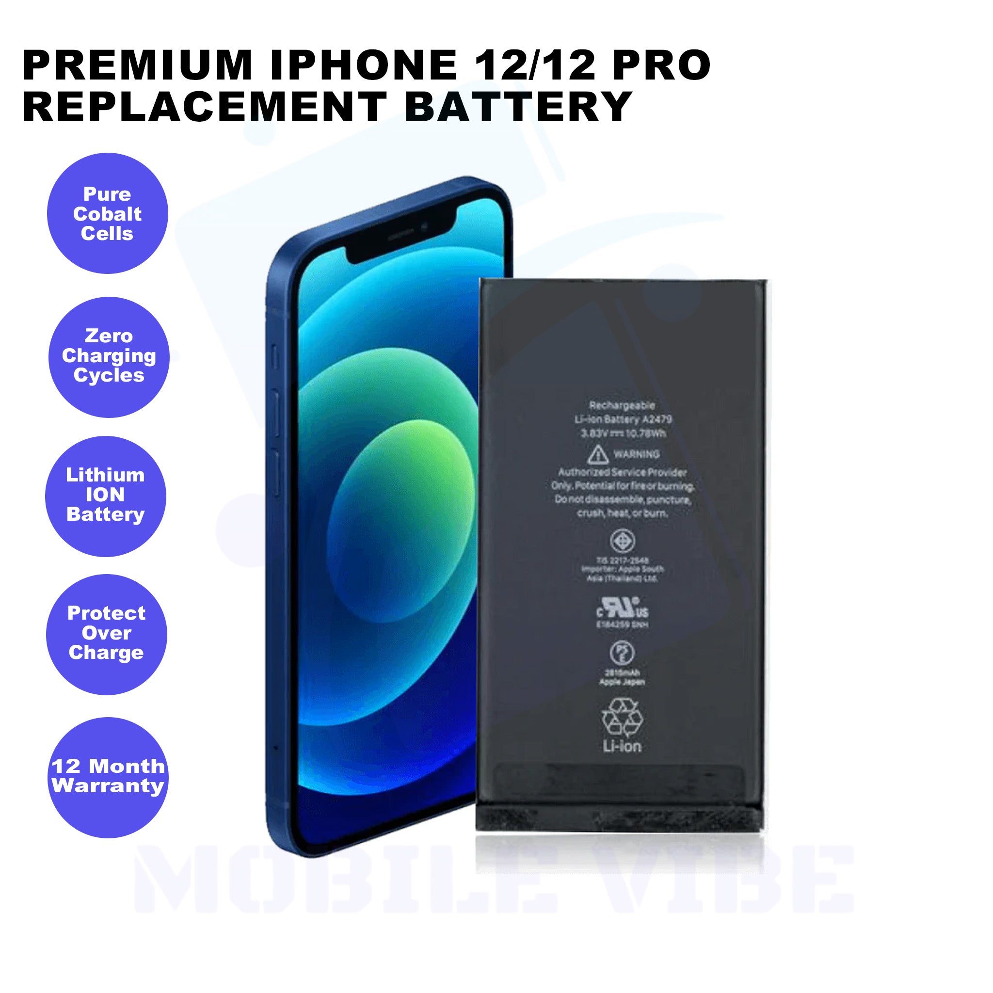 Premium iPhone 12/12 Pro Replacement Battery Features