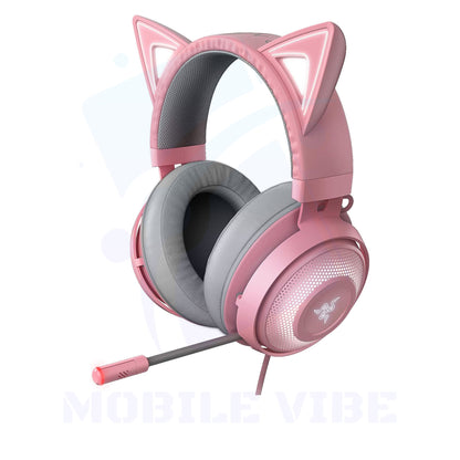 Razer Kraken Kitty Edition Wired Gaming Headphones Pink with Customizable RGB Chroma Lighting