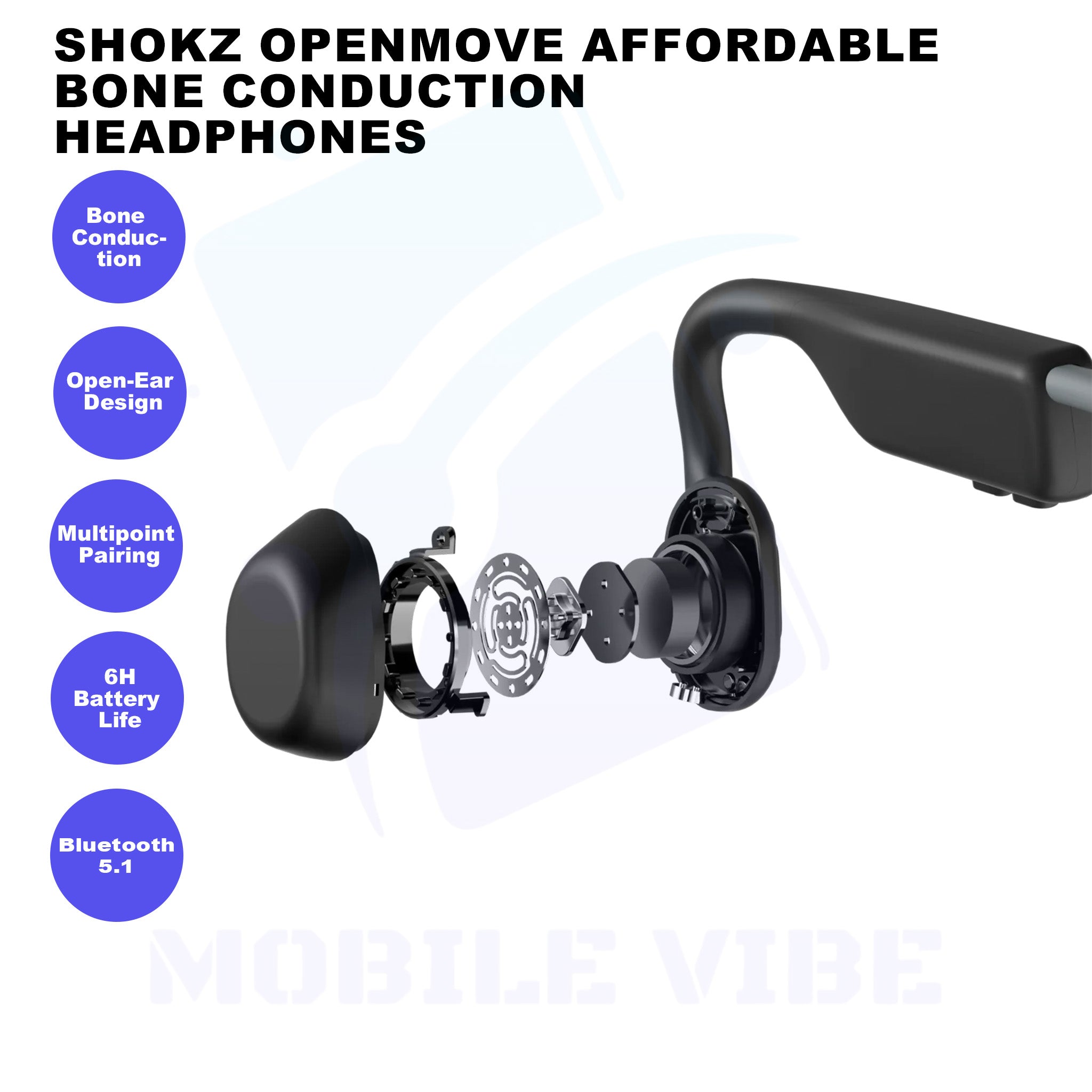 Shokz OpenMove - Affordable Bone Conduction Headphones features