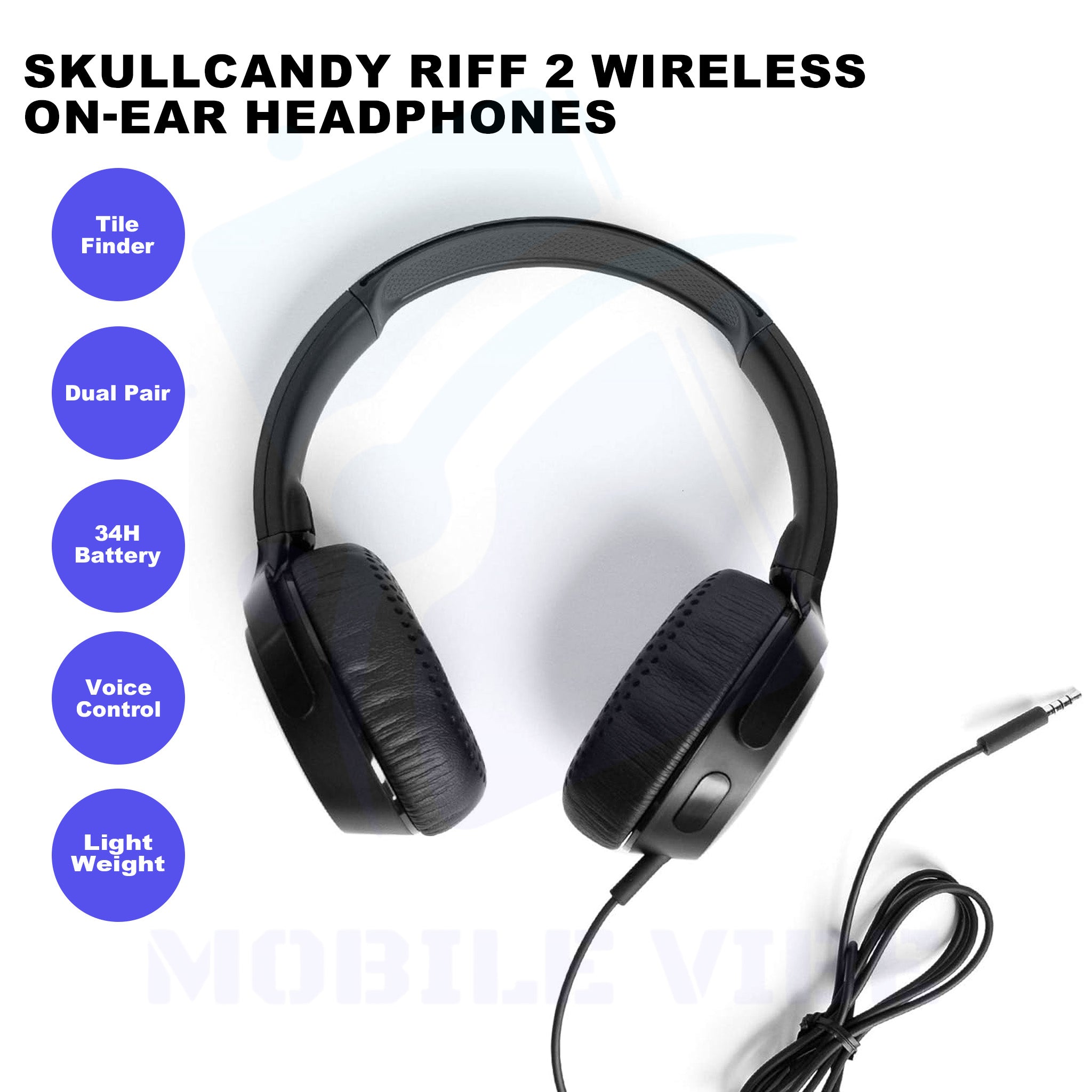 Skullcandy Riff 2 Wireless On-Ear Headphones Features