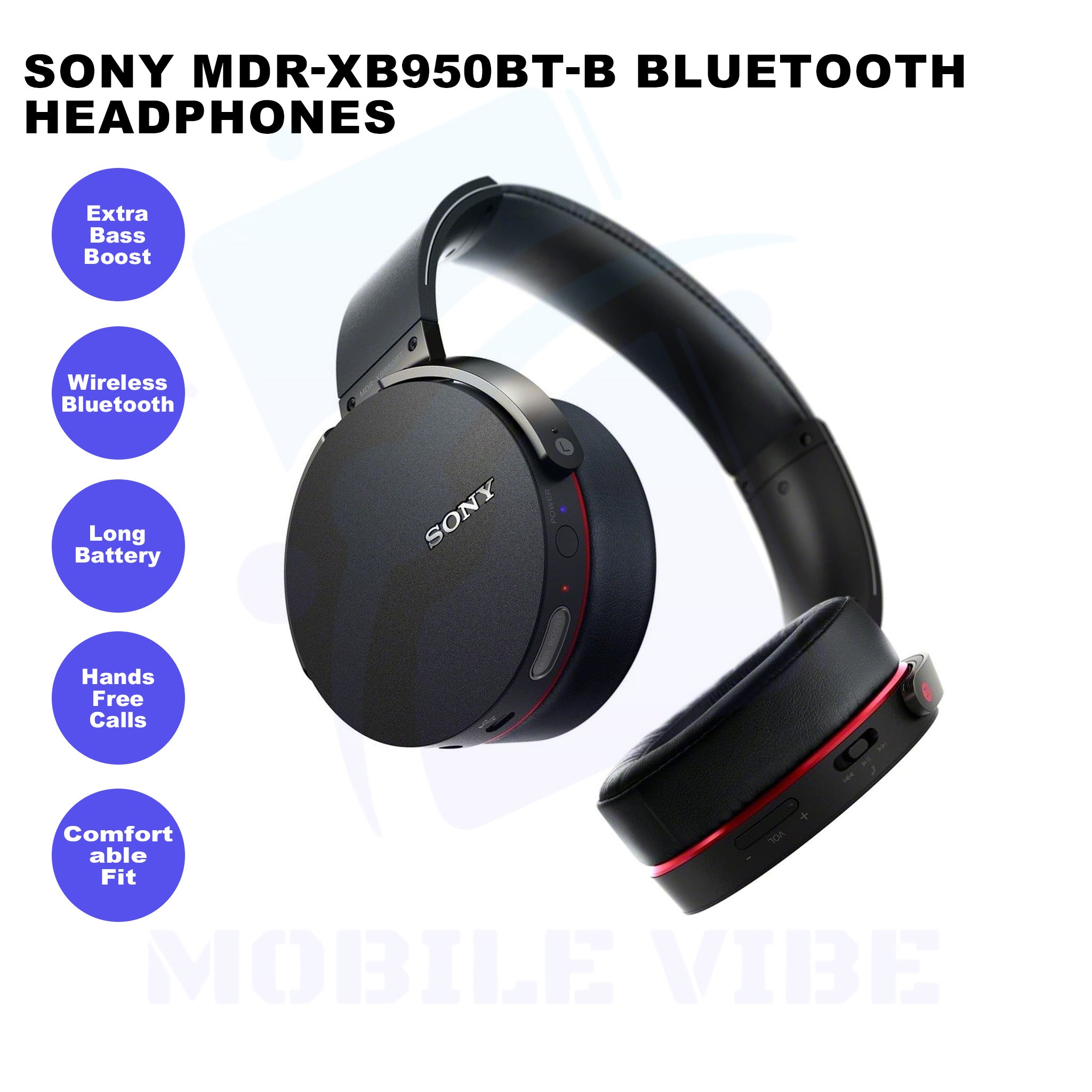 Sony MDR-XB950BT/B Extra Bass Bluetooth Headphones Features