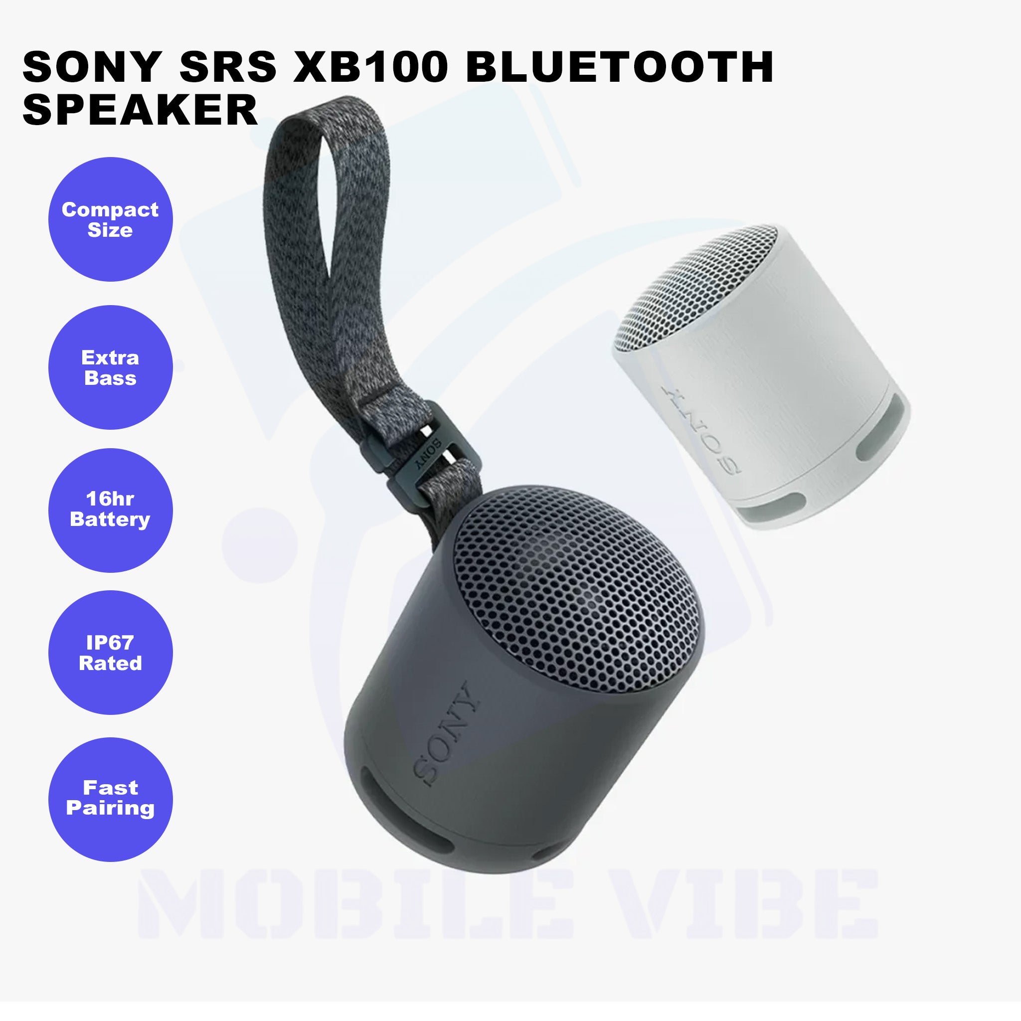 Sony SRS‑XB100 – Ultra‑Portable Bluetooth Speaker Features