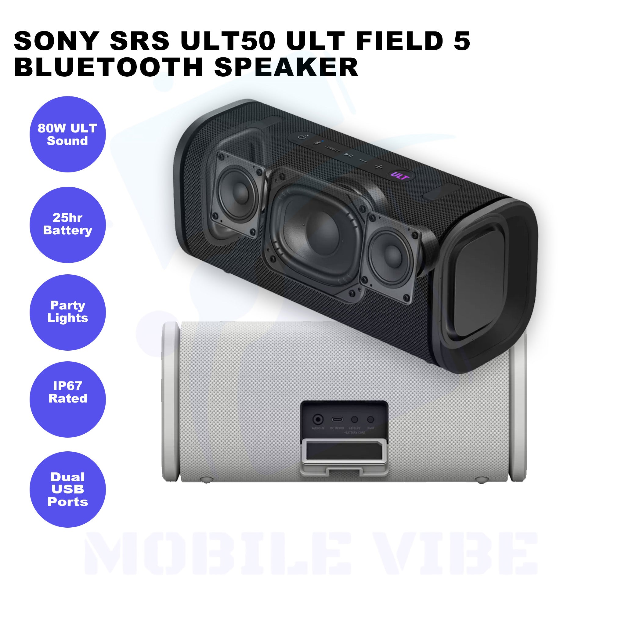 Sony SRS‑ULT50 ULT Field 5 – Portable Bluetooth Speaker Features