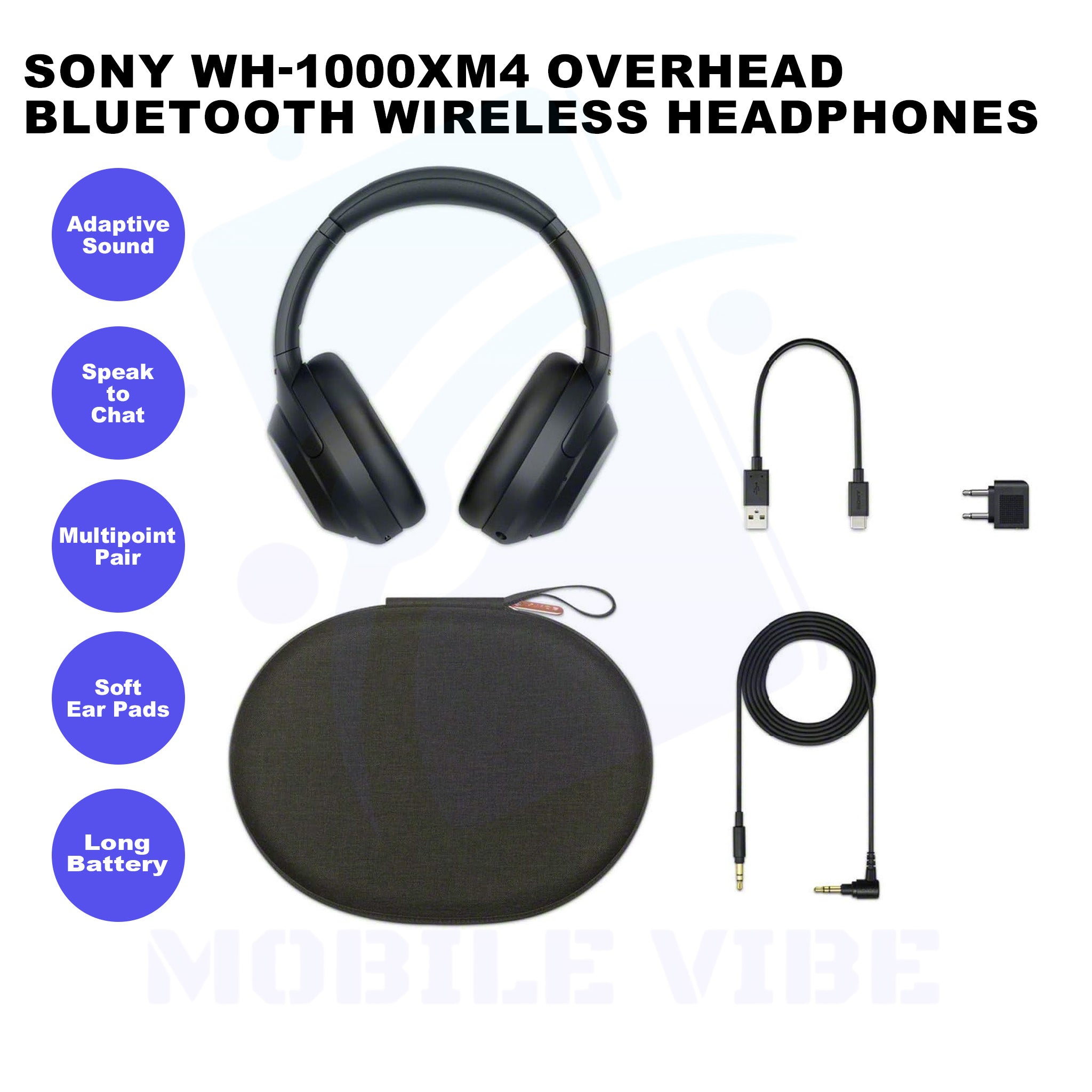 Sony WH-1000XM4 Noise-cancelling Overhead Bluetooth Wireless Headphones Features