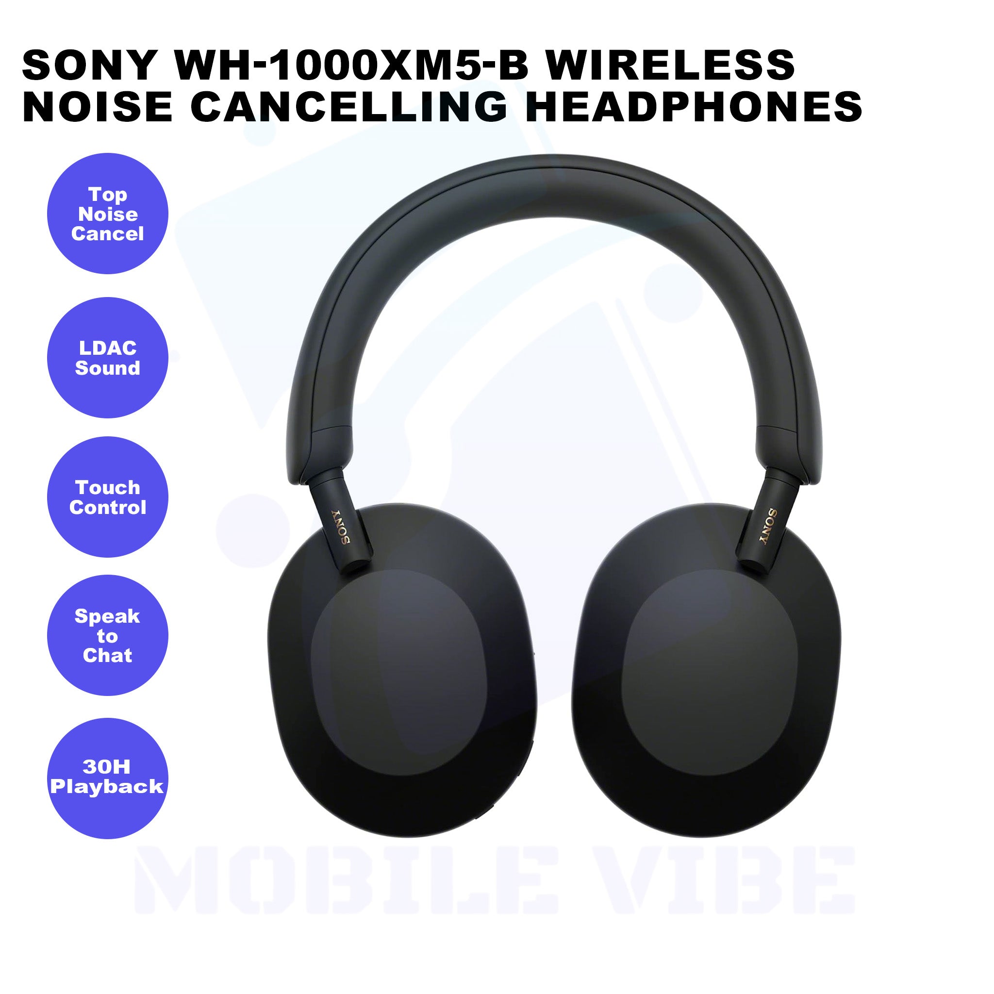 Sony WH-1000XM5/B Wireless Industry Leading Noise cancelling Bluetooth Headphones Features