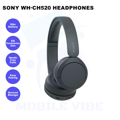 Sony WH-CH520 Wireless Bluetooth Headphones with Microphone Features