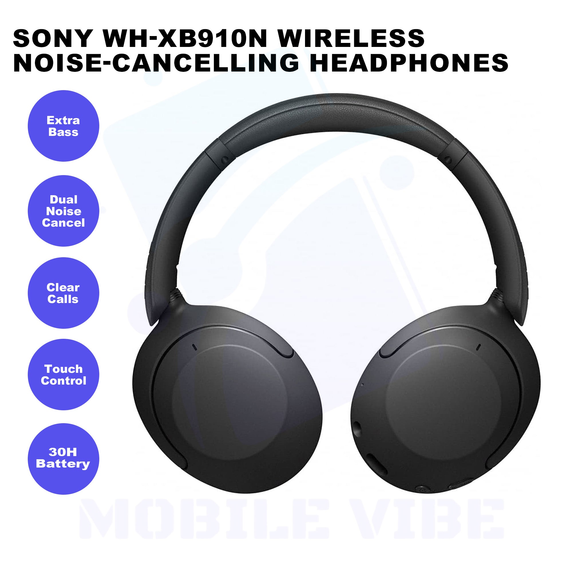 Sony WH-XB910N Extra Bass Bluetooth Wireless Noise-cancelling Headphones Features