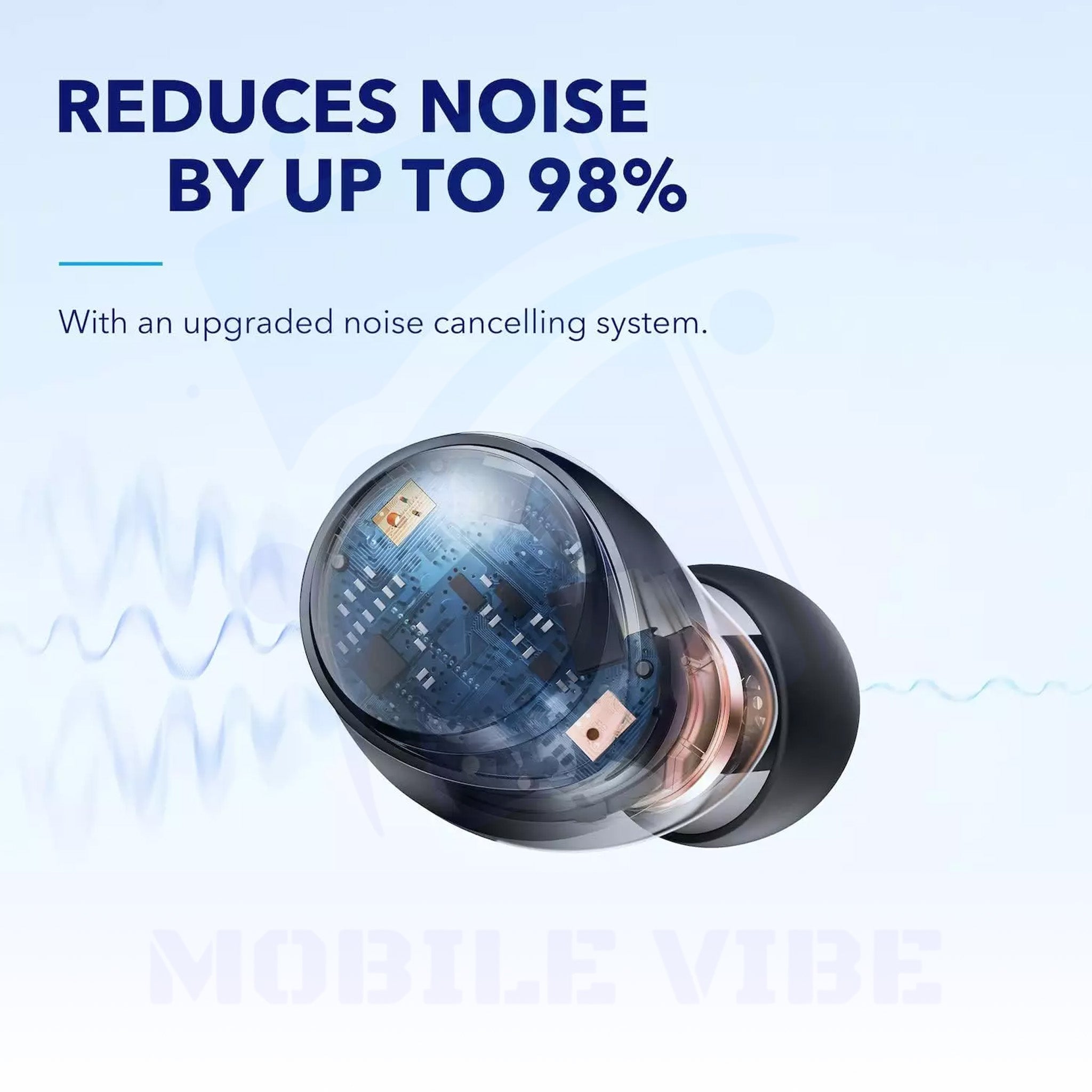Soundcore Space A40 Adaptive Noise Cancelling Wireless Earbuds reduces noise by up to 98%