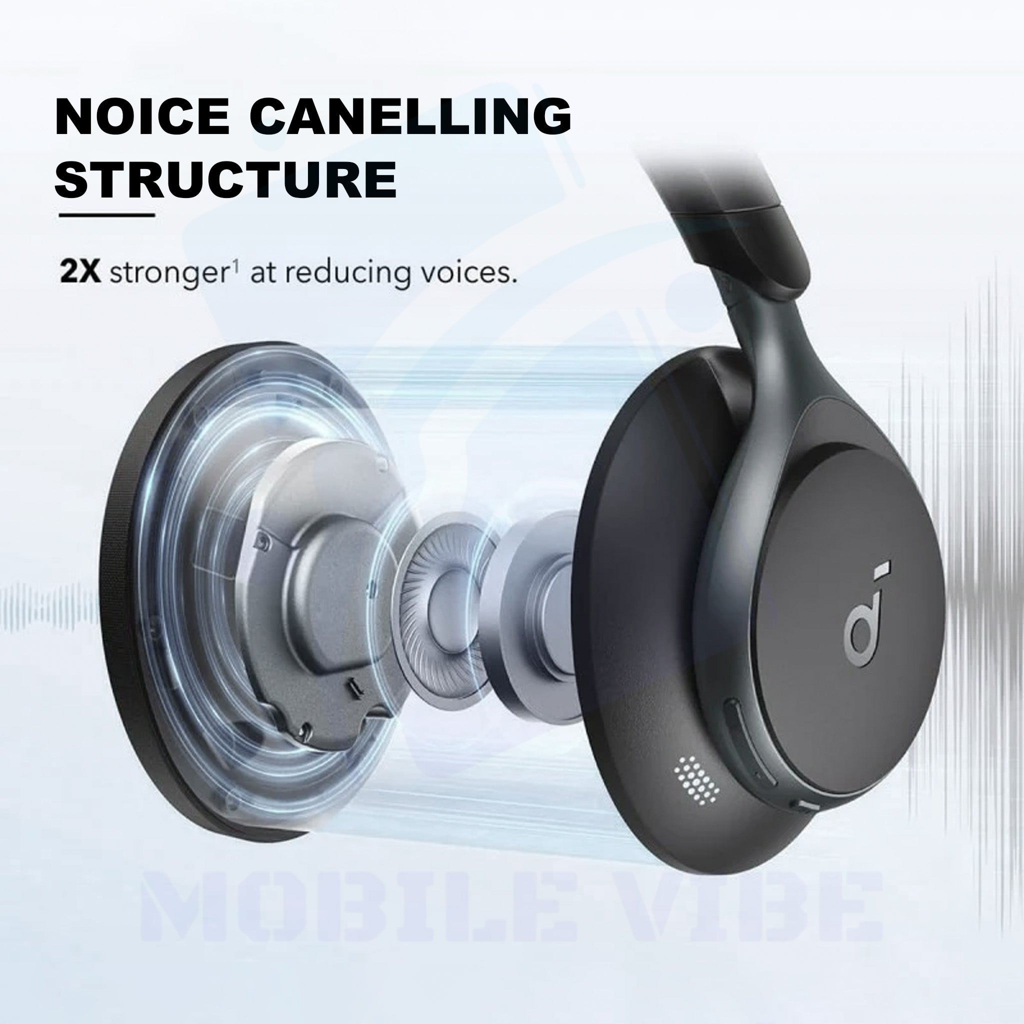 Soundcore Space One - Advanced Noise Cancelling Wireless Headphones inside view