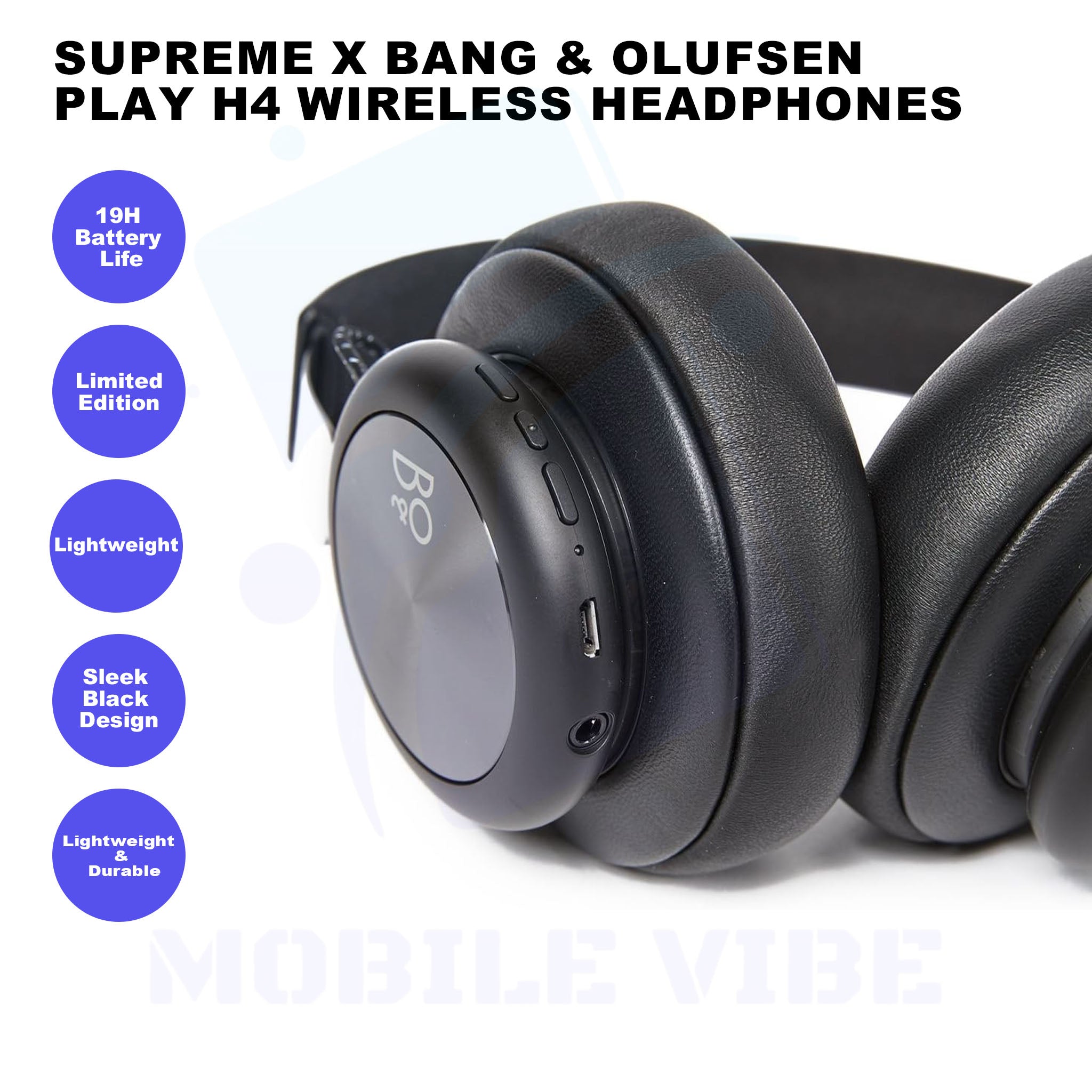 Supreme x Bang & Olufsen Play H4 Wireless Headphones features