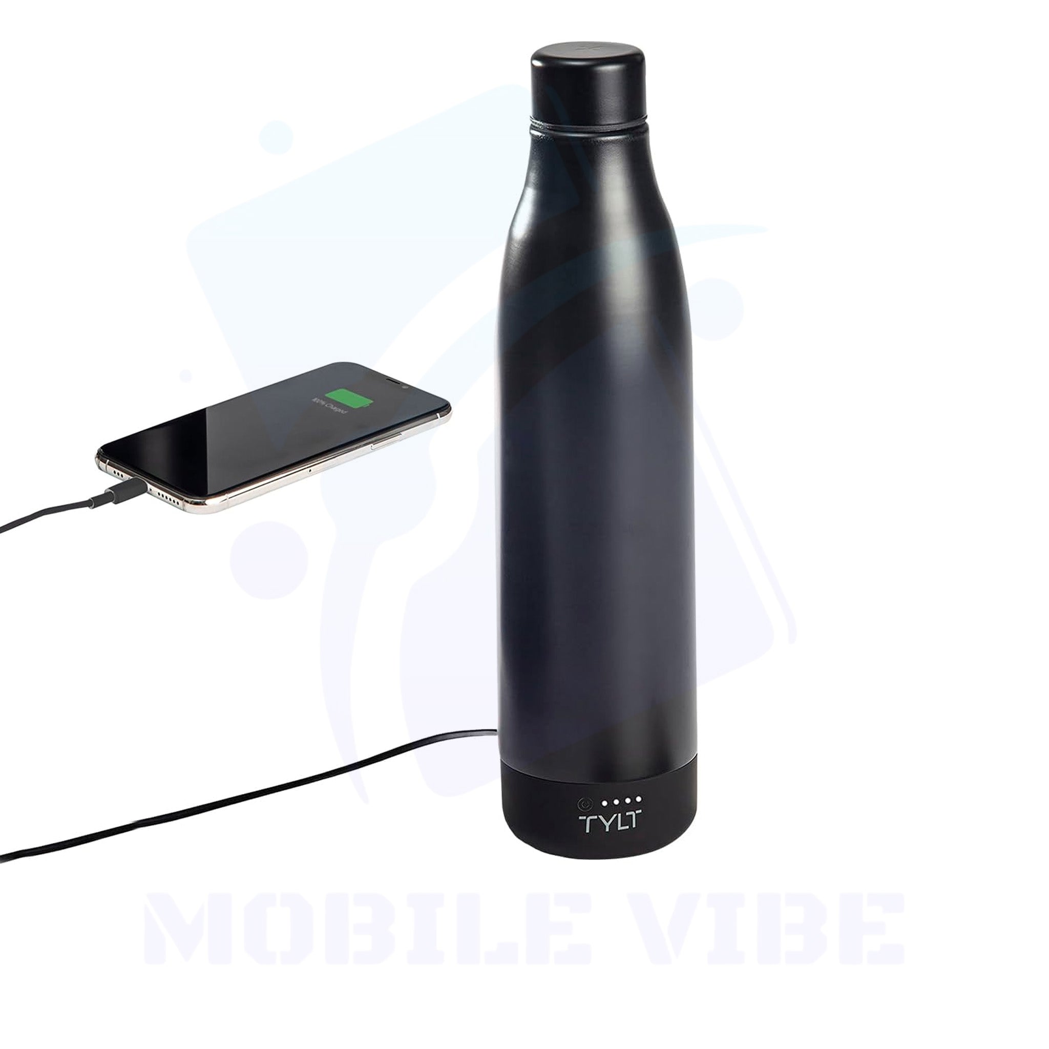 TYLT All‑in‑One 17 oz Vacuum Bottle & 5,700 mAh Portable Power Bank