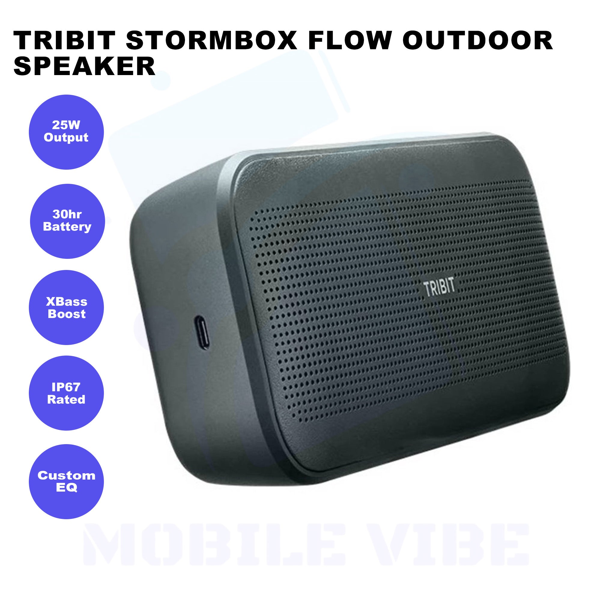 Tribit StormBox Flow – Waterproof 25 W Outdoor Bluetooth Speaker Features