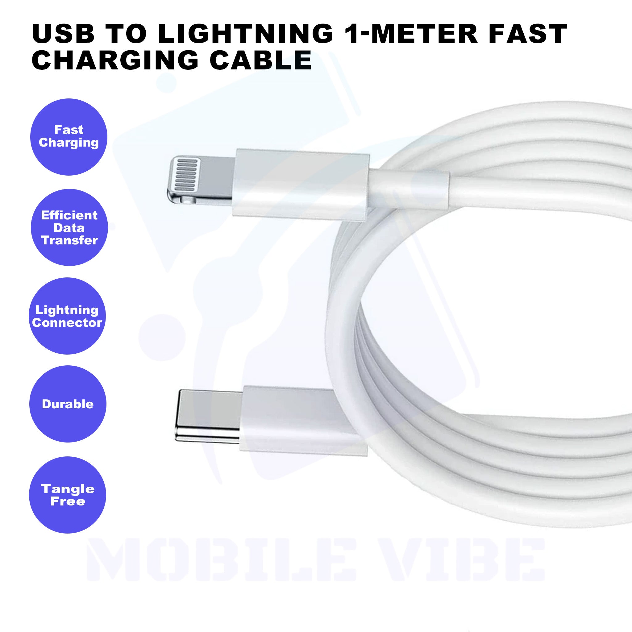 USB to Lightning 1-Meter Fast Charging Cable for iPhone 11 Pro Features