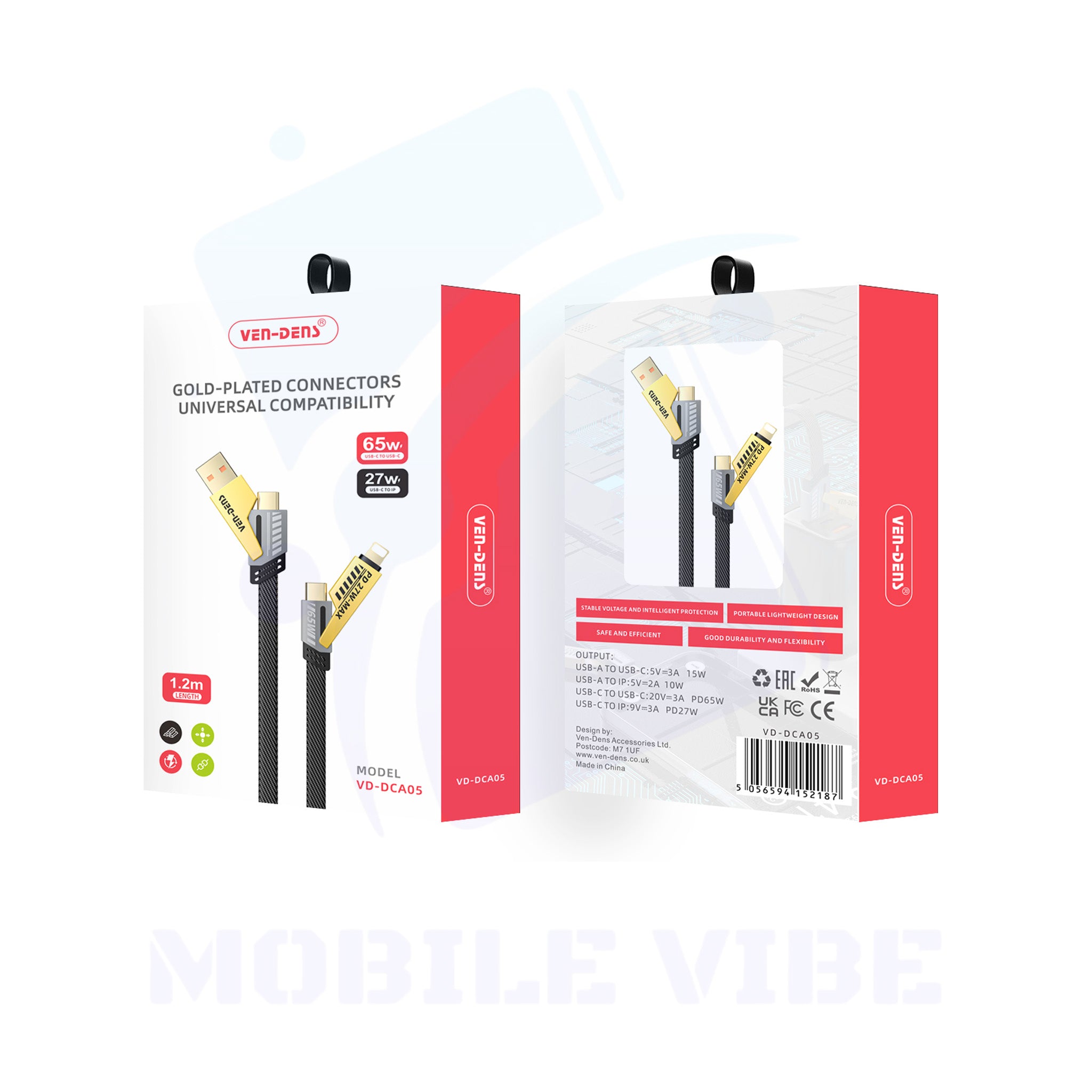 VEN-DENS 4 in 1 Multi Charger Cable Packed