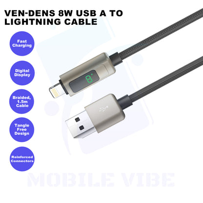 VEN-DENS 8w USB A to Lightning Cable Features