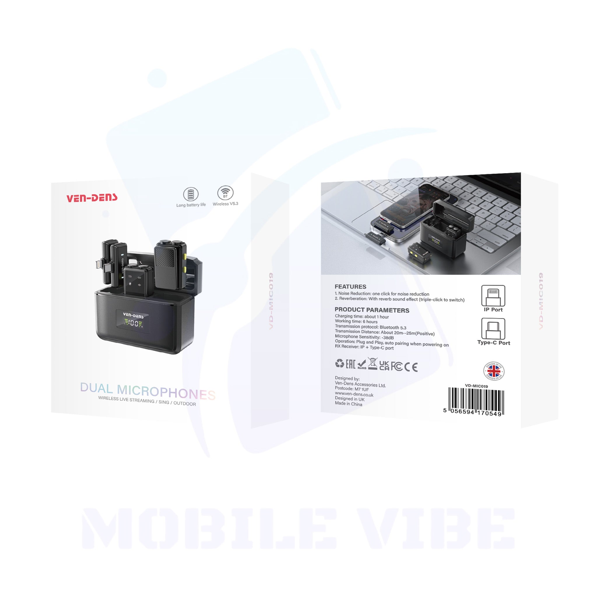 VEN-DENS Plug & Play Bluetooth Microphone Packed