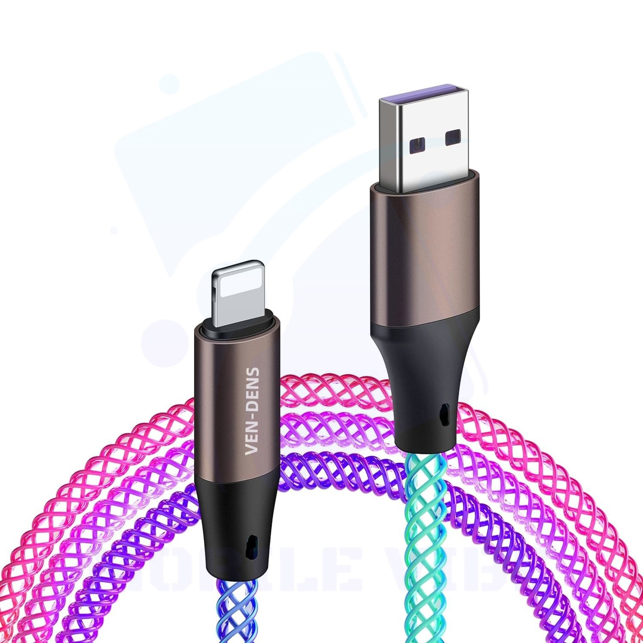 VEN-DENS RGB Lights USB-C to Lightning Cable | Fast Charging with Durable Design
