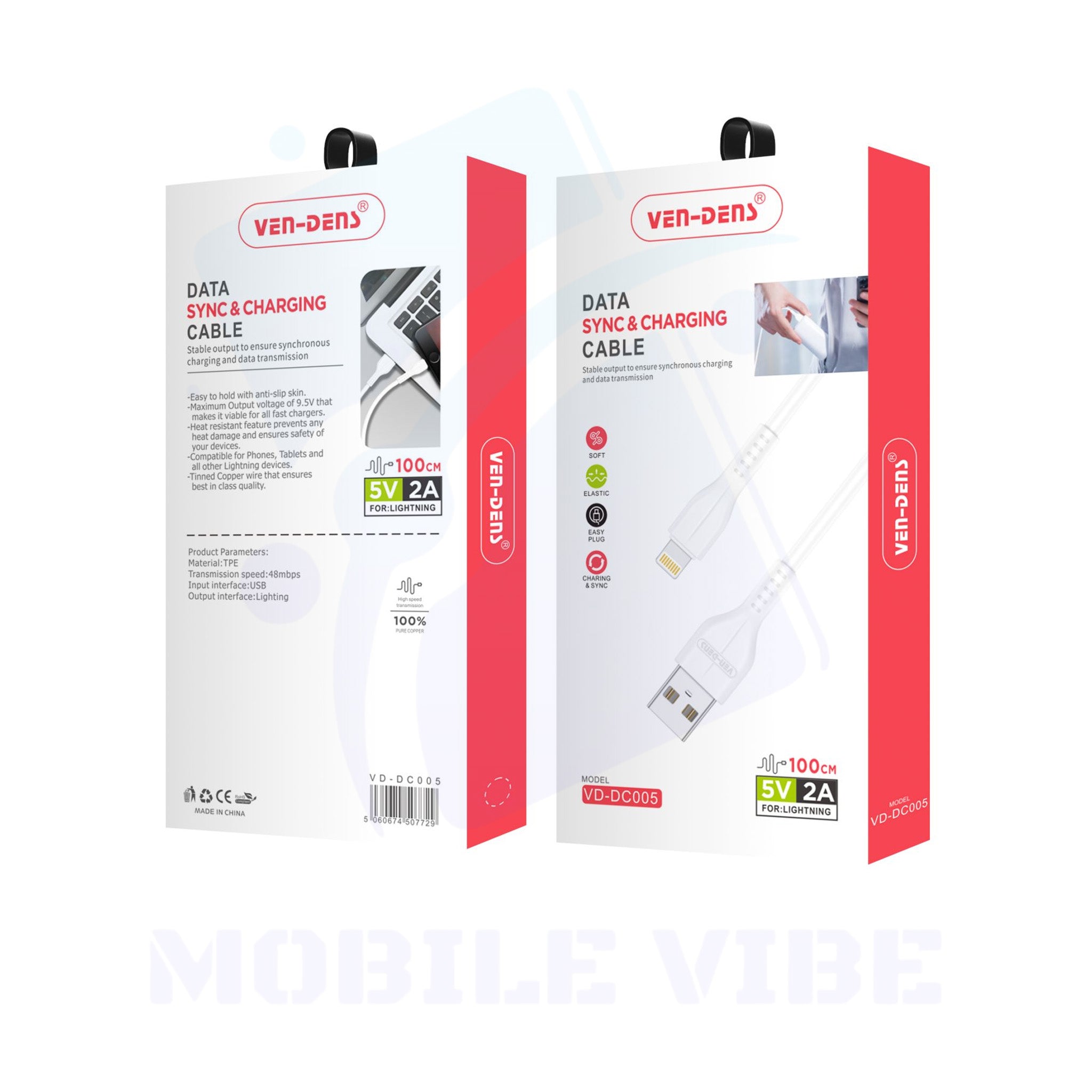 VEN-DENS USB to Lightning Cable Packed