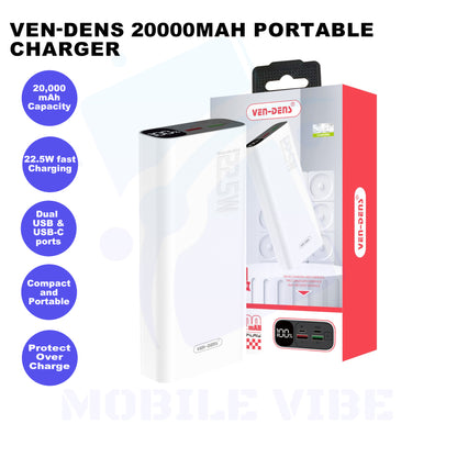 Ven-Dens 20000mAh Portable Charger Features
