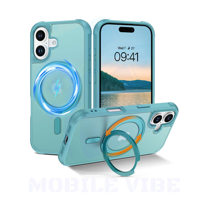 iPhone 16 2-in-1 PC & TPU MagSafe Compatible Case light blue with Stand Function