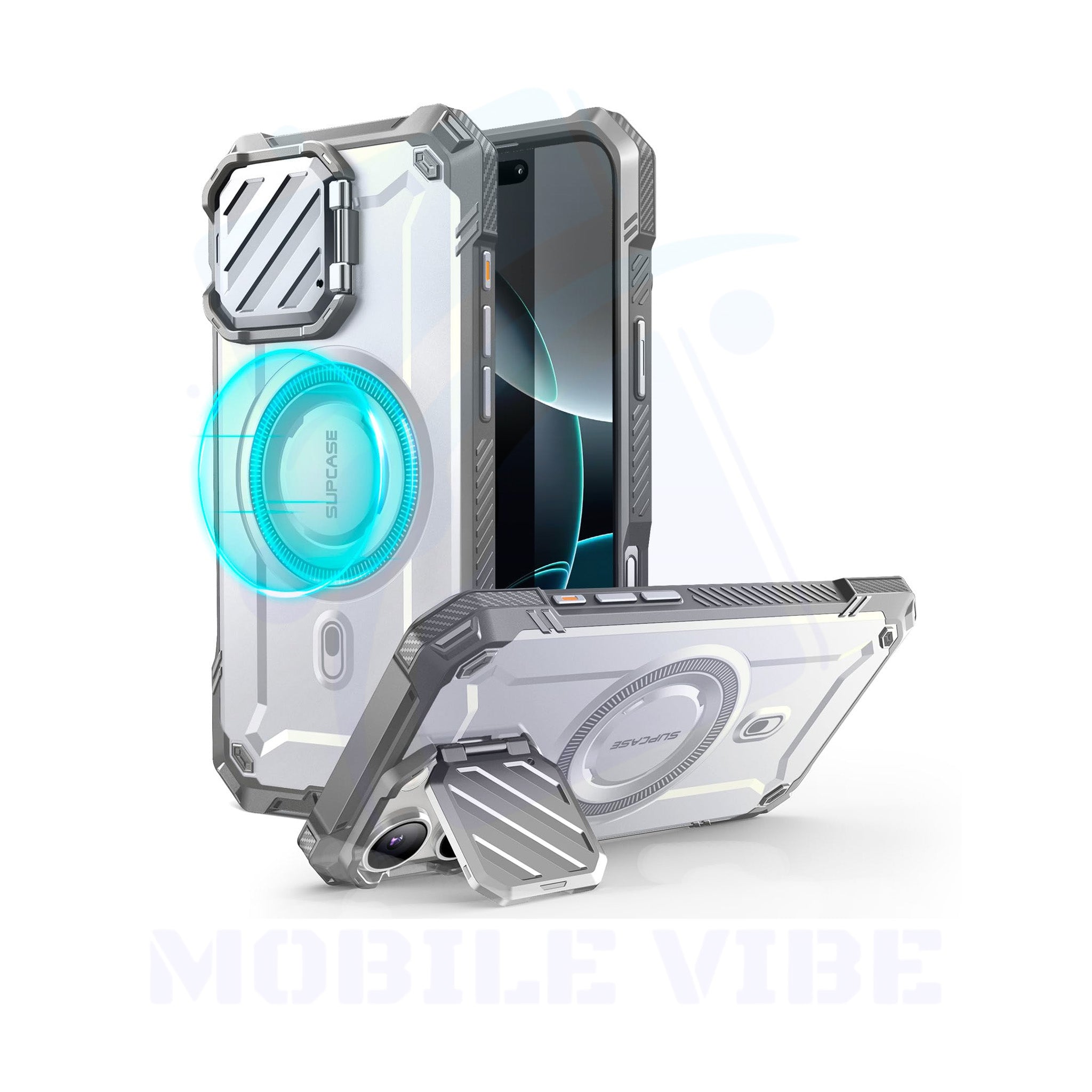 iPhone 16 Camera Stand Case with Wireless Charging & Shockproof Cover