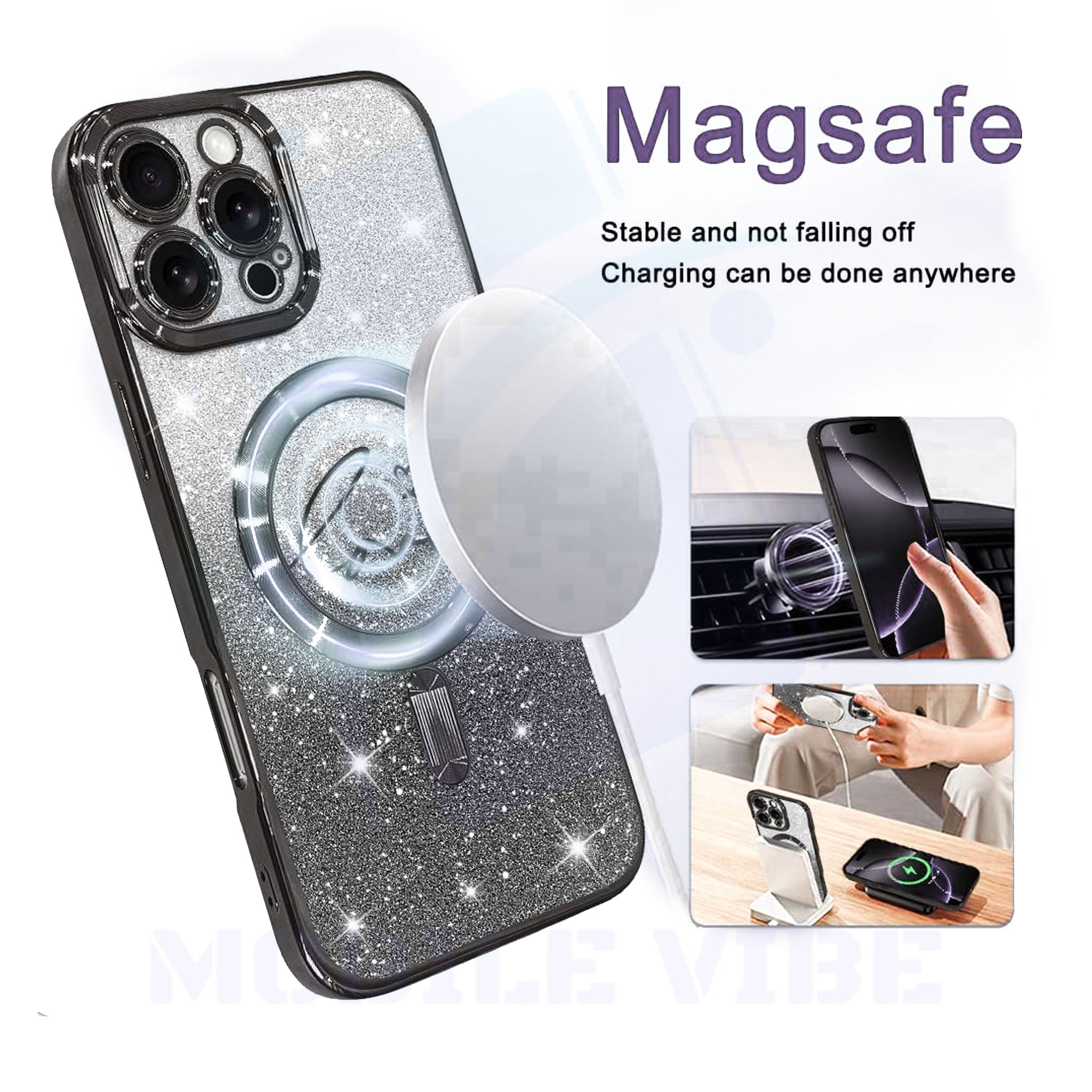 iPhone 16 Cute Bling Luxury Soft TPU Protective Case for Women & Girls | MagSafe Compatible
