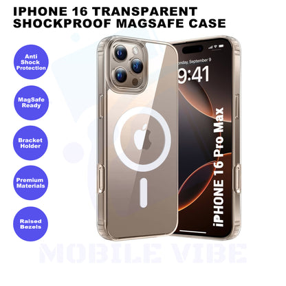 iPhone 16 Transparent Shockproof MagSafe Case Features
